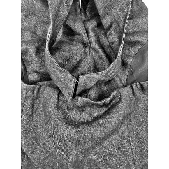 Reformation Tate Linen Halter Top Black Button Front Size 4 NWT - Picture 16 of 16